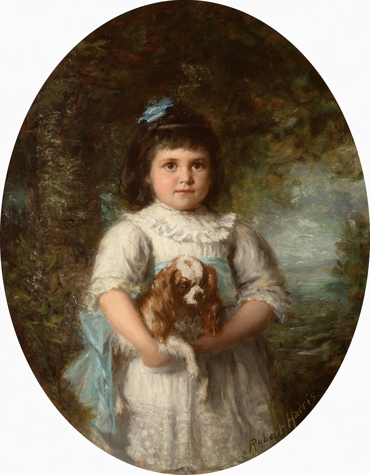 Robert Harris, Portrait of Miss Georgina Smithers with Her Pet (circa 1904), oil on canvas, circa 1904
