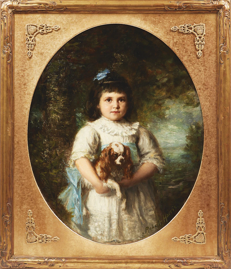 Robert Harris, Portrait of Miss Georgina Smithers with Her Pet (circa 1904), oil on canvas, circa 1904 - view 2