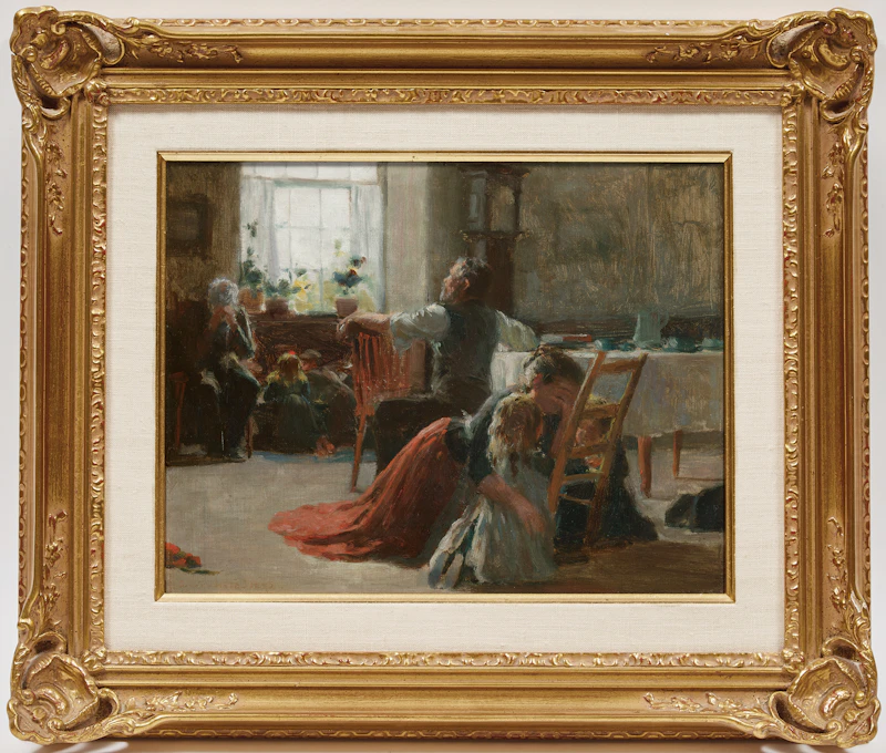 George Agnew Reid, Family Prayer, oil on canvas board, 1892 - view 2