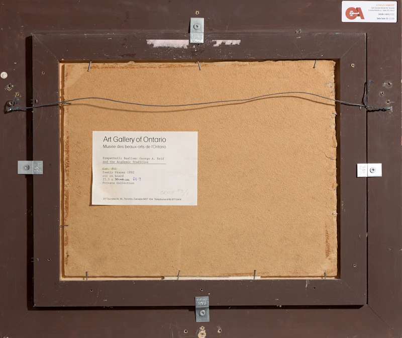 George Agnew Reid, Family Prayer, oil on canvas board, 1892 - view 3
