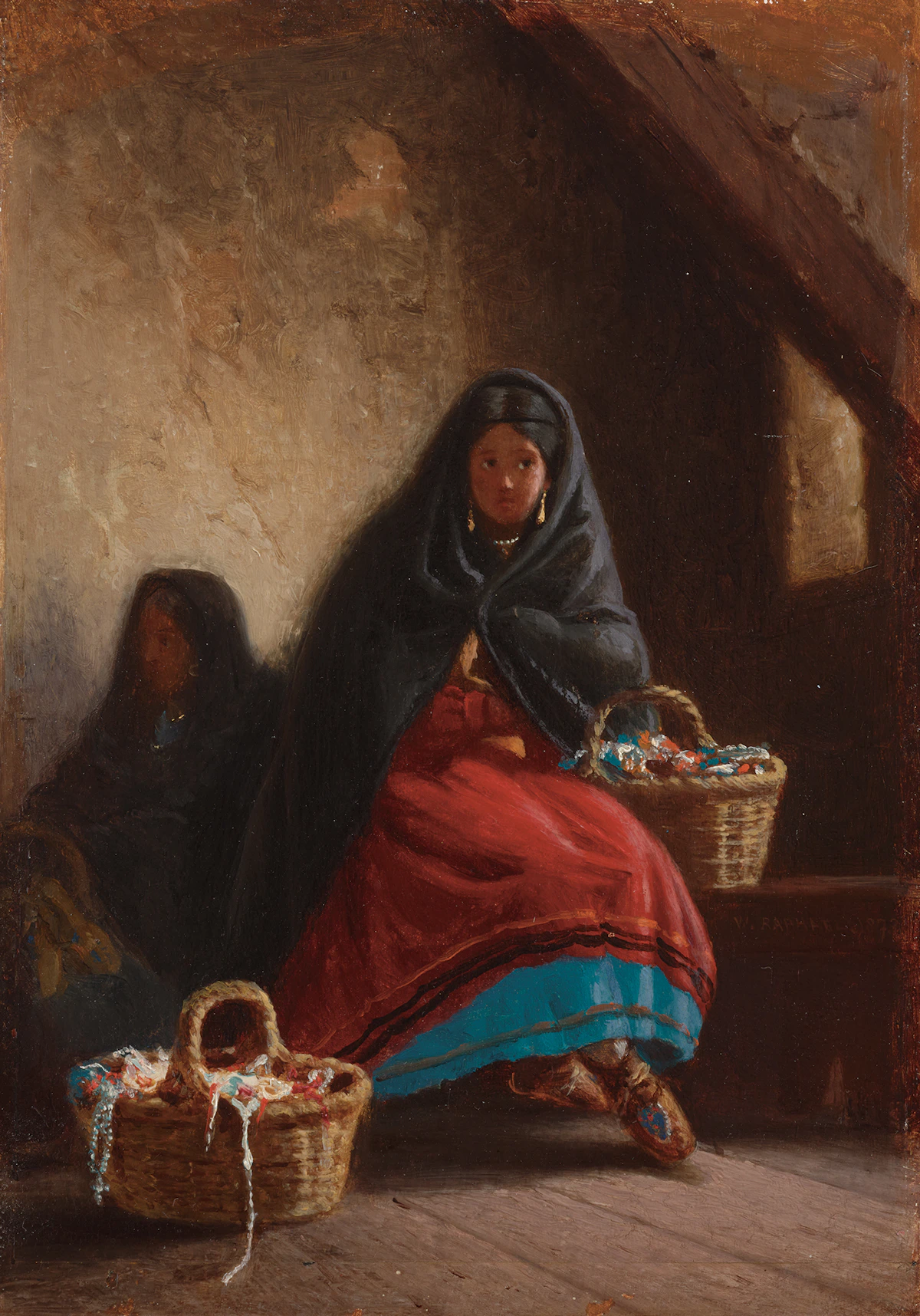 William Raphael, Two Indian Women (1873), oil on paper