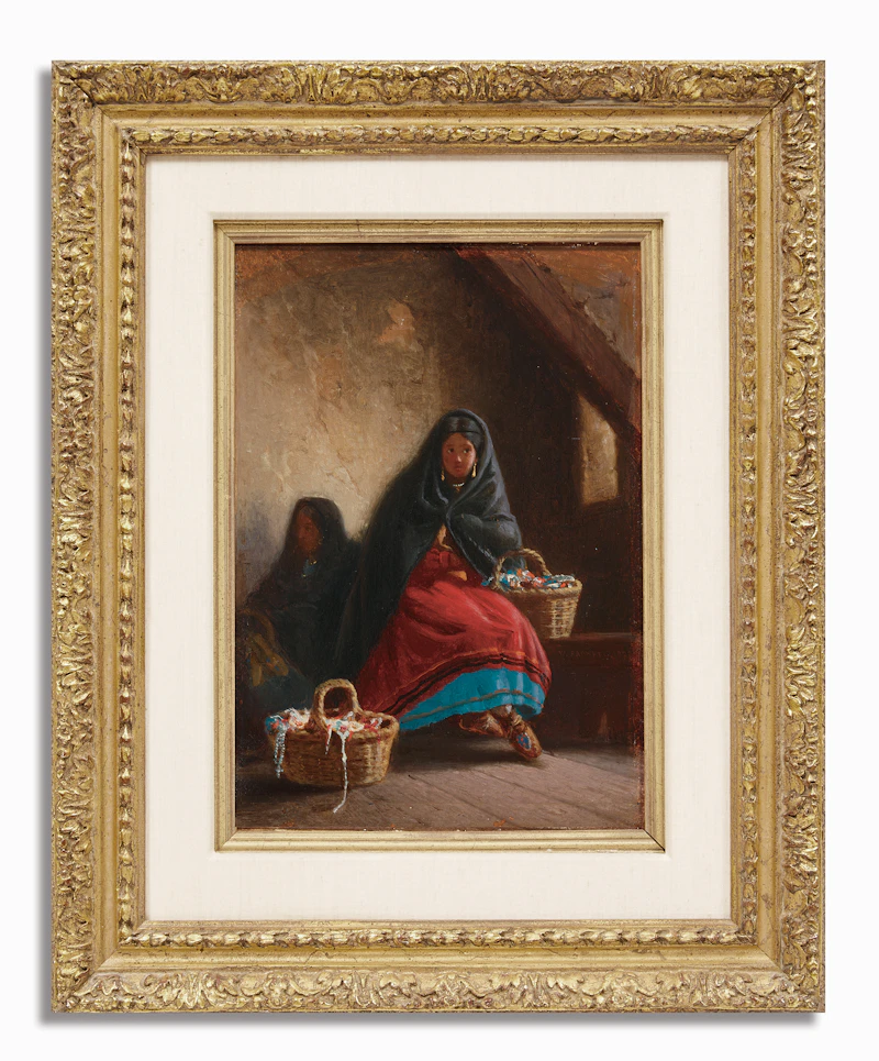 William Raphael, Two Indian Women (1873), oil on paper - view 2