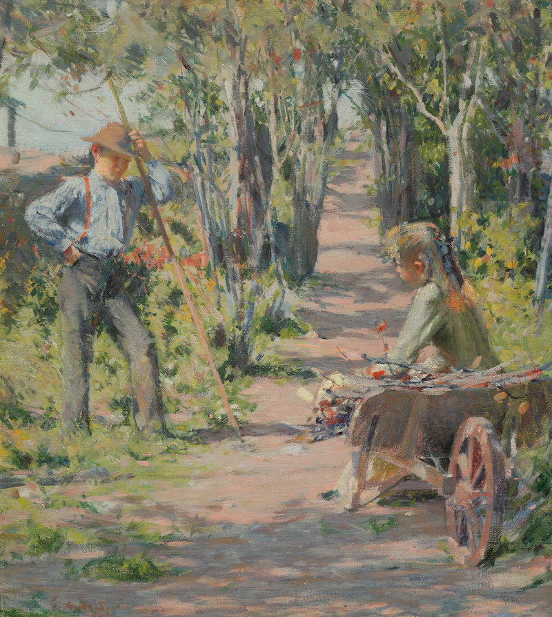 George Agnew Reid, Idling, oil on canvas