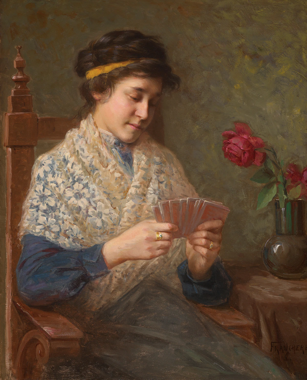 Joseph-Charles Franchère, Playing Cards, oil on canvas