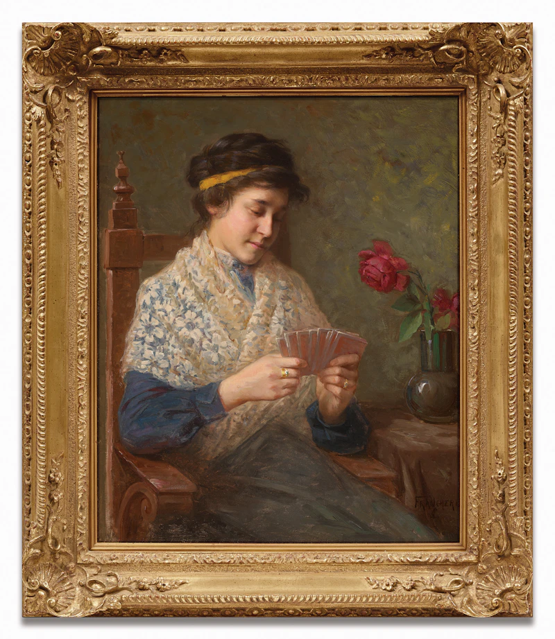 Joseph-Charles Franchère, Playing Cards, oil on canvas - view 2