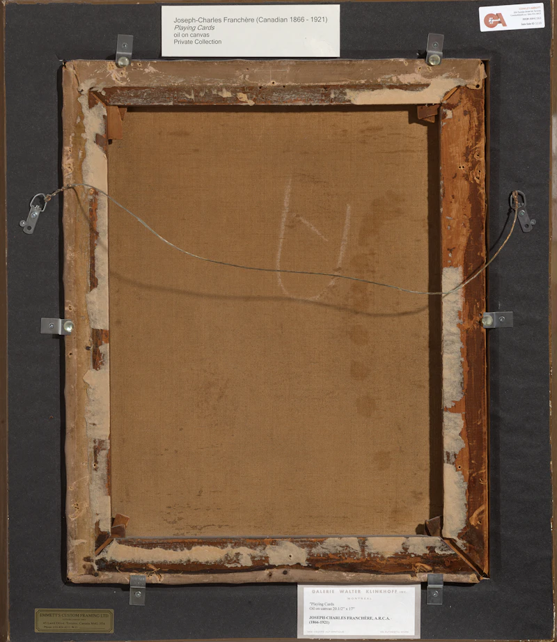 Joseph-Charles Franchère, Playing Cards, oil on canvas - view 3