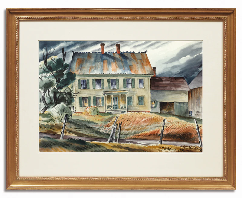 Carl Fellman Schaefer, Goodrich Place at Union Village, Vermont, watercolour, 1940 - view 2