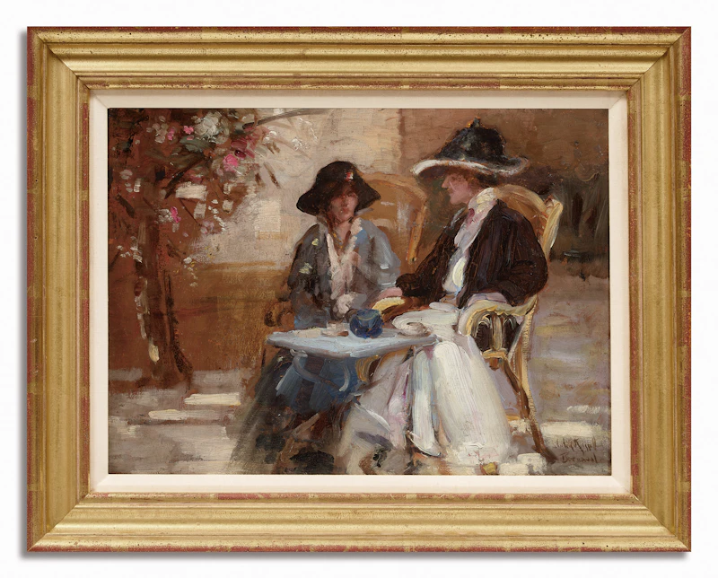 John Wentworth Russell, Café, Berneval, oil on board, 1910 - view 2