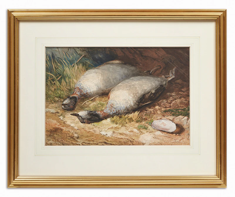 Daniel Fowler, Canadian Partridges, watercolour, 1874 - view 2