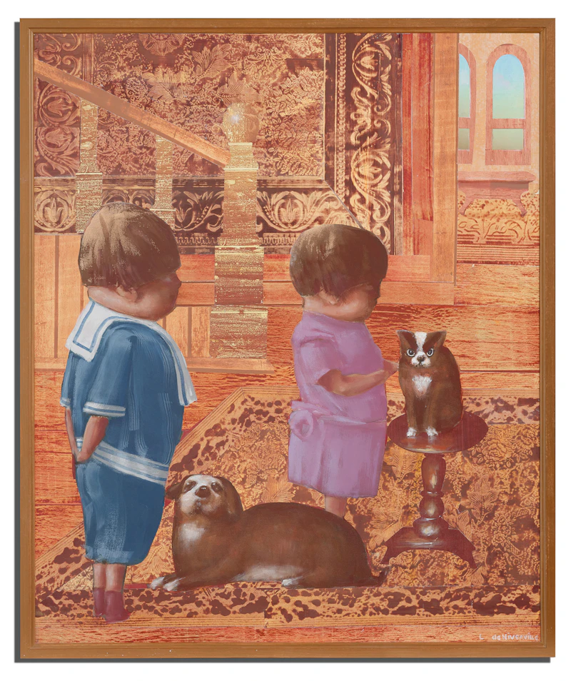 Louis de Niverville, Les enfants du paradis, painted collage on canvas, 2012 - view 2