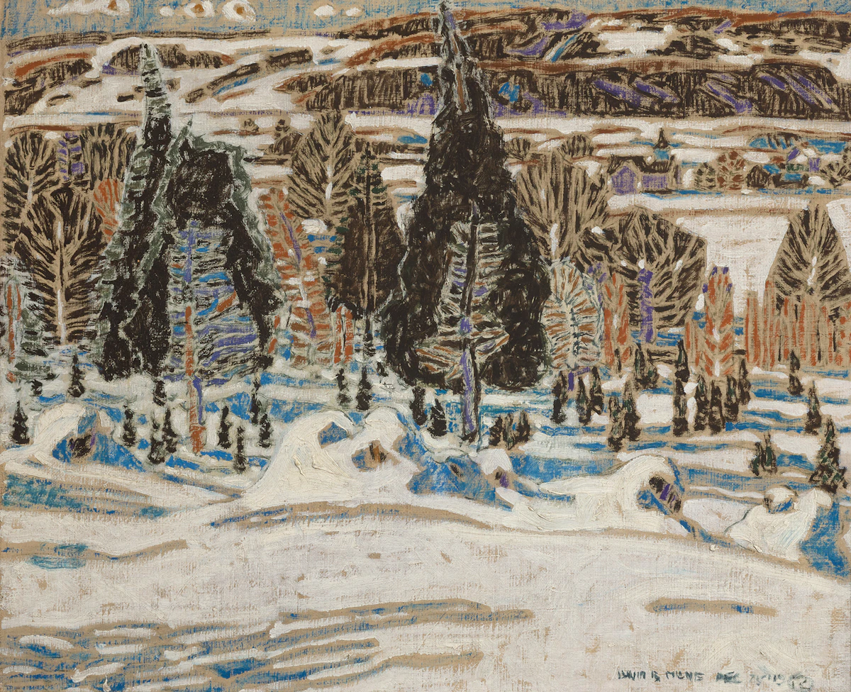 David Brown Milne, Young Cedars (1919), oil on canvas, 1919