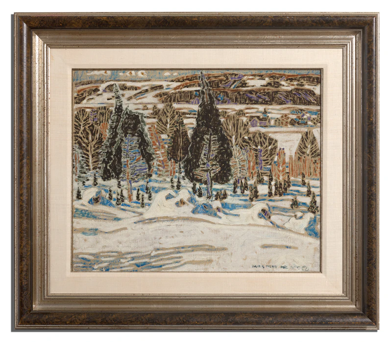 David Brown Milne, Young Cedars (1919), oil on canvas, 1919 - view 2