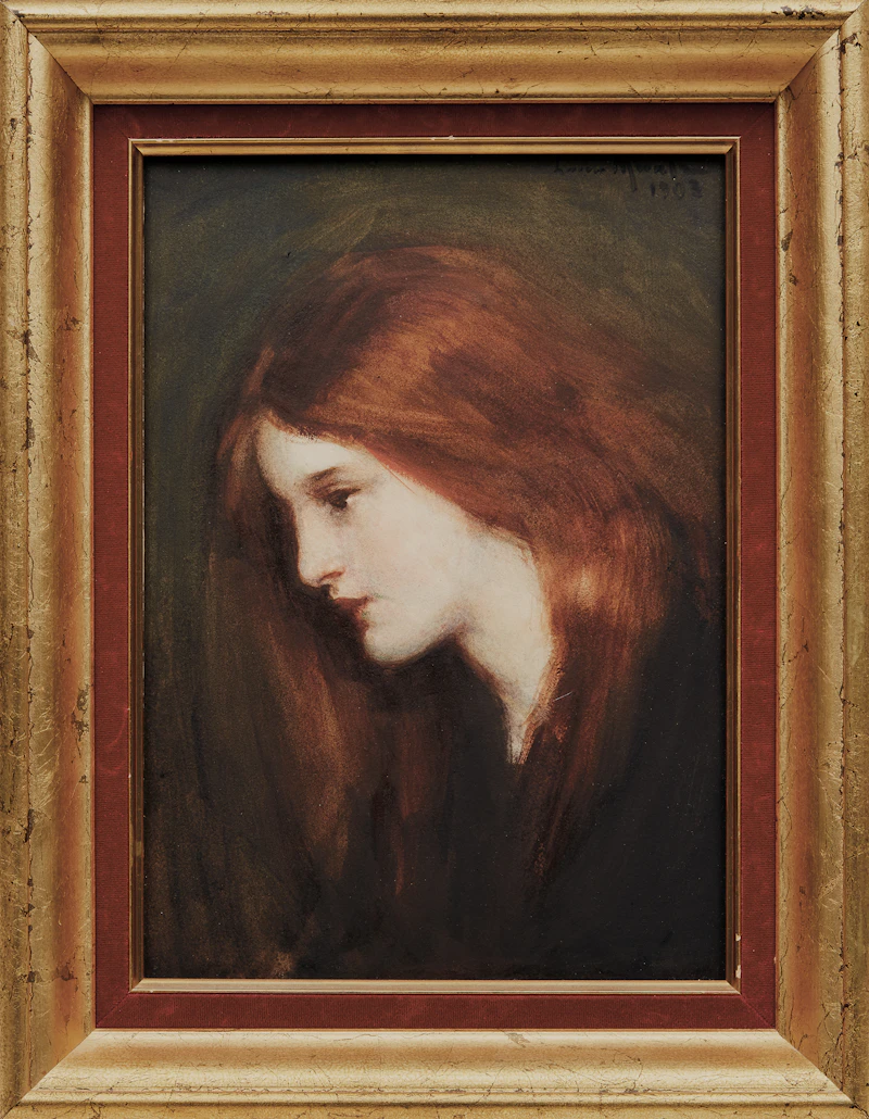 Laura Adeline Muntz Lyall, The Little Red Head (1903), watercolour, 1903 - view 2