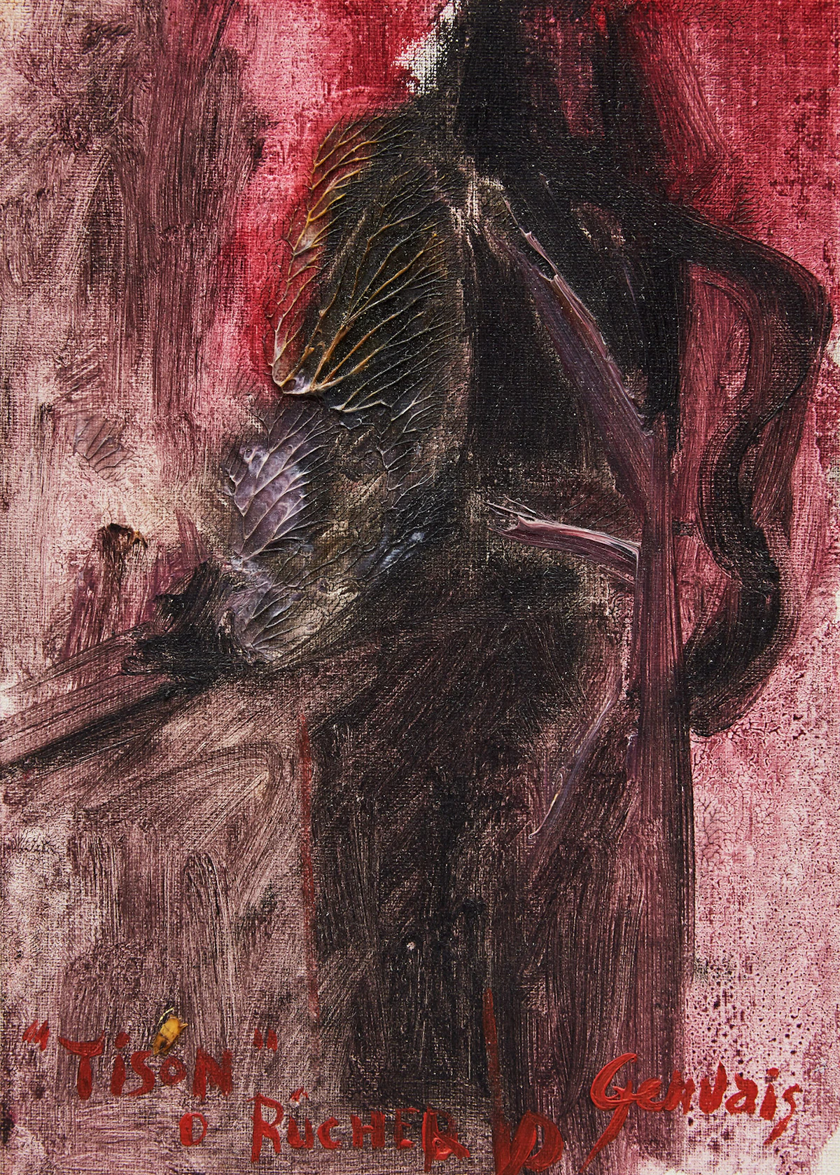 Lise Gervais, “Tison” o Bûcher, oil on canvas board