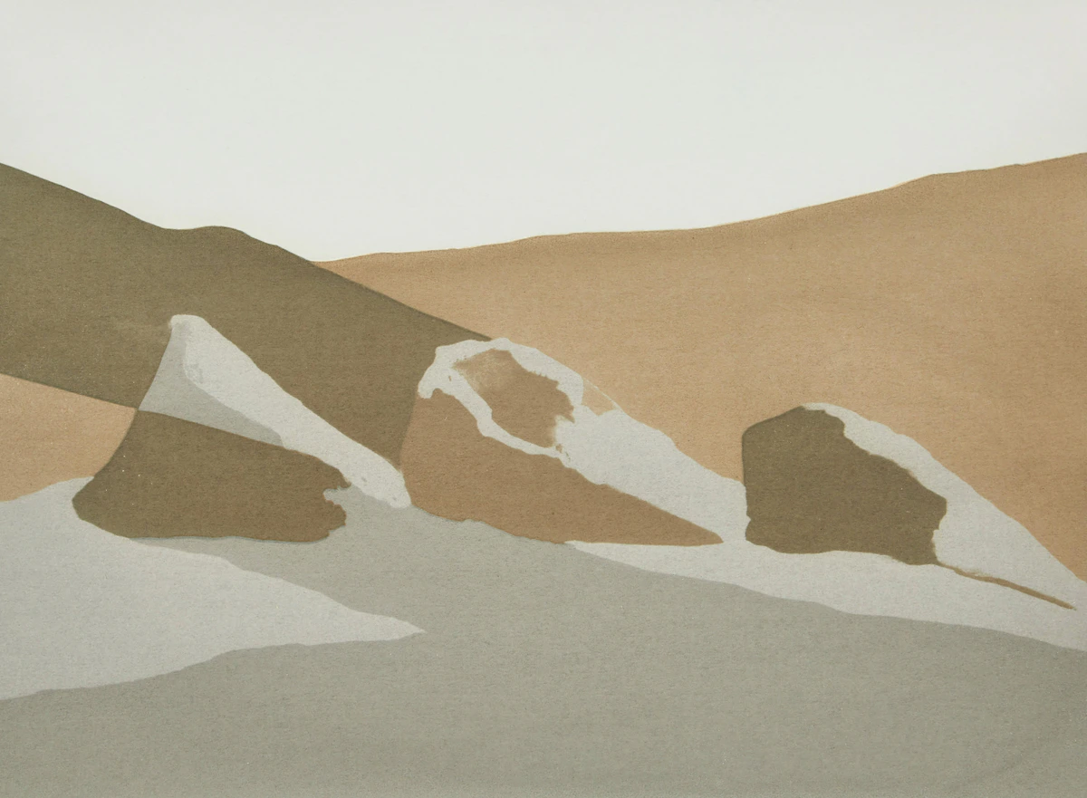 Toni Onley, Darkening Land; Driftwood, two colour serigraphs