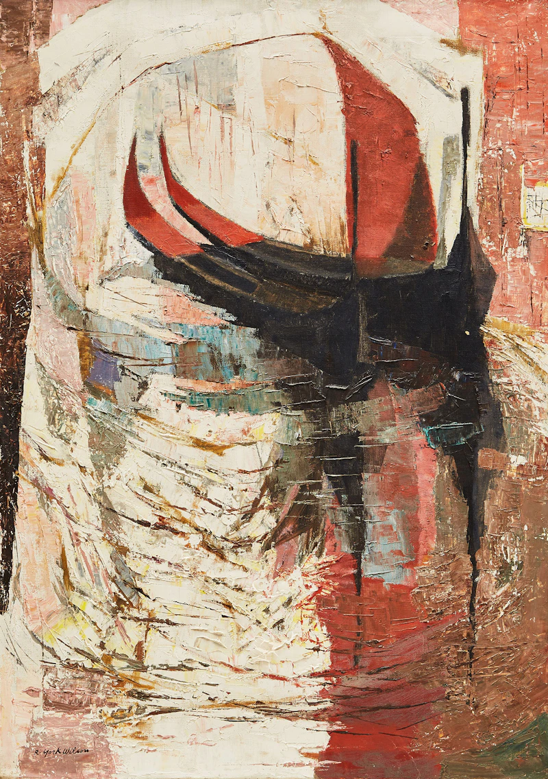 Ronald York Wilson, Two Gondolas, oil on canvas