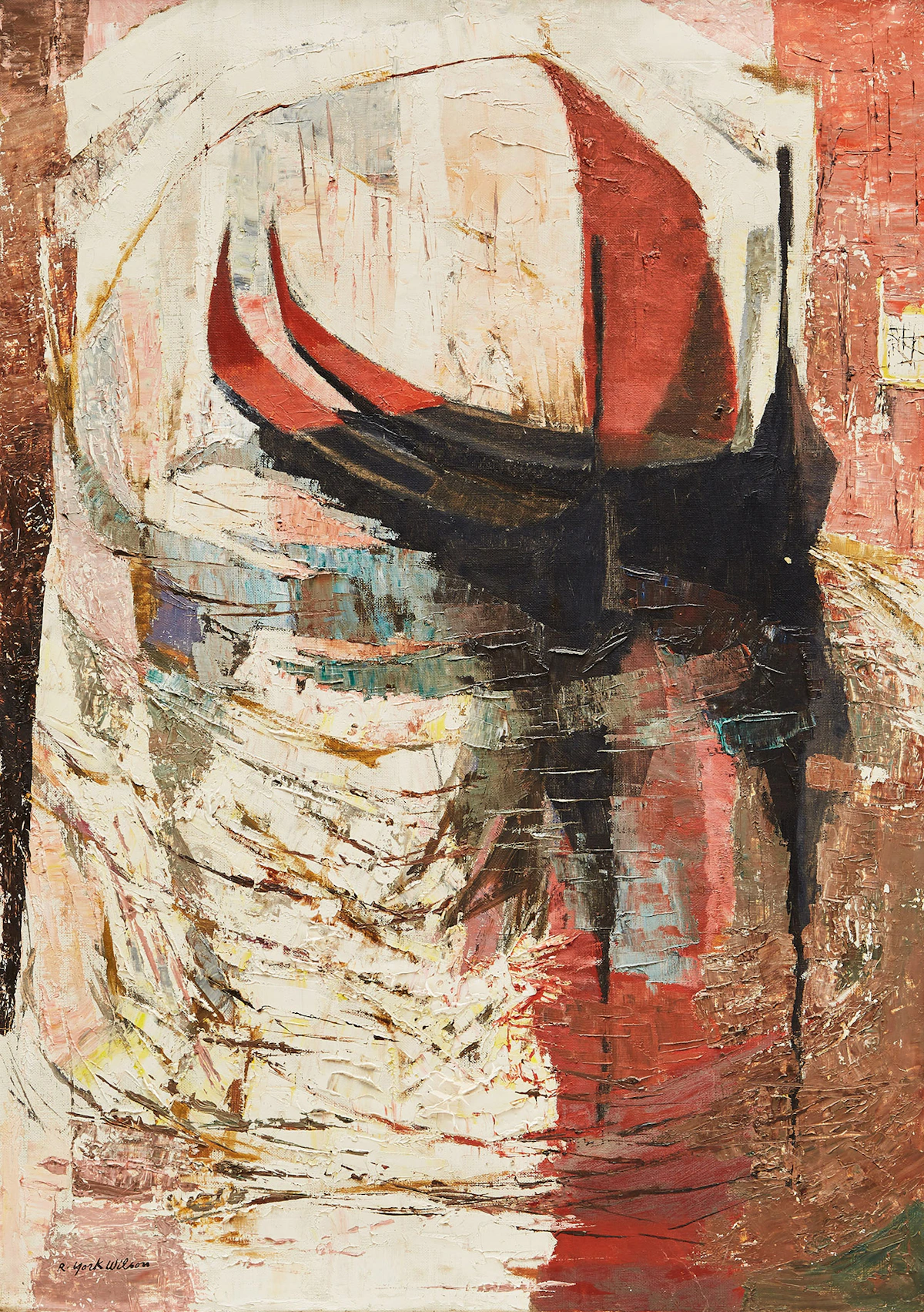 Ronald York Wilson, Two Gondolas, oil on canvas