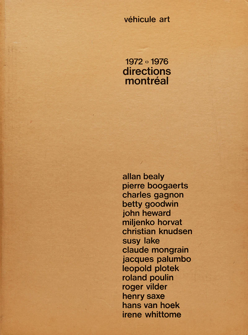Vehicule Art, “Directions Montréal, 1972-1976” (Portfolio of 16 Exhibition Posters)  by Various Artists