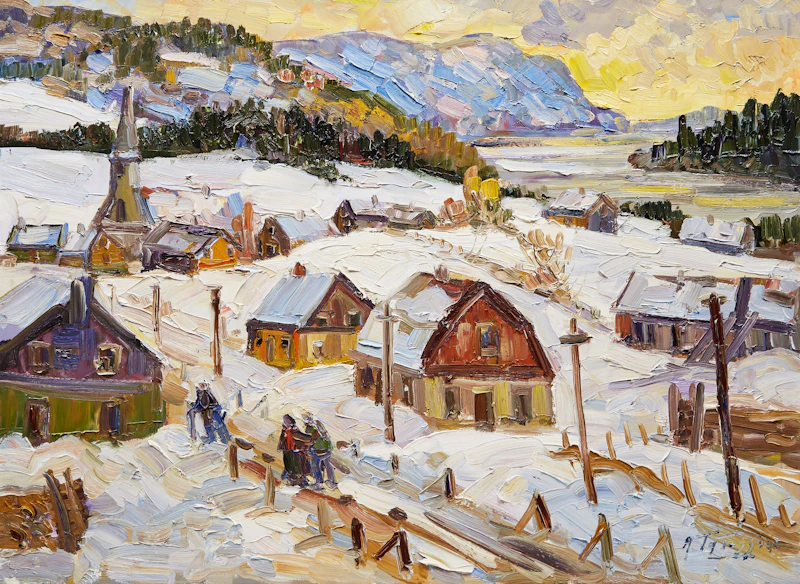 Armand Tatossian, Lac Megantic, oil on canvas