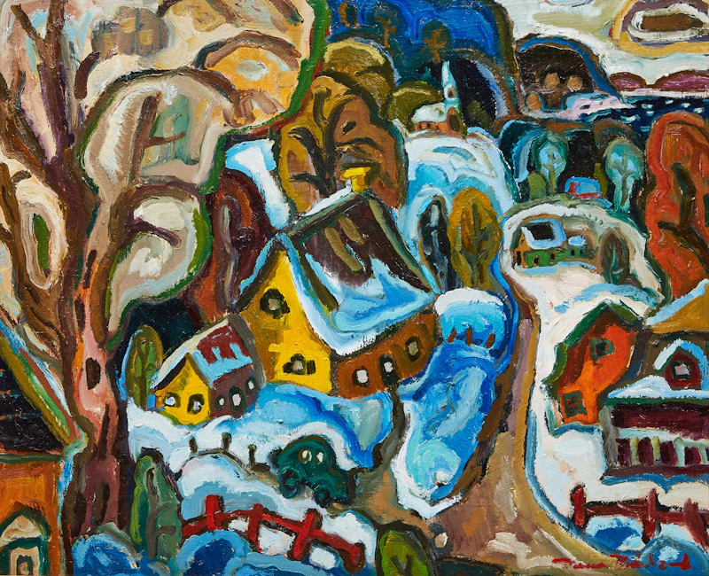 Sans titre (Village en hiver) by Pierre Bédard