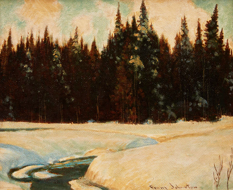 Frank Hans Johnston, The Silent Places, oil on board