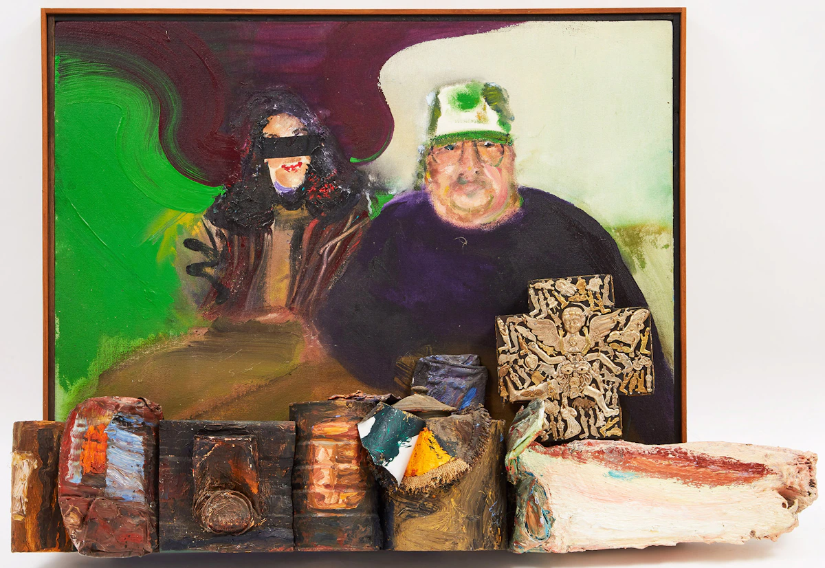 Gordon Rayner, Robert Markle Courting the Temptress of Censorship, acrylic, 1987