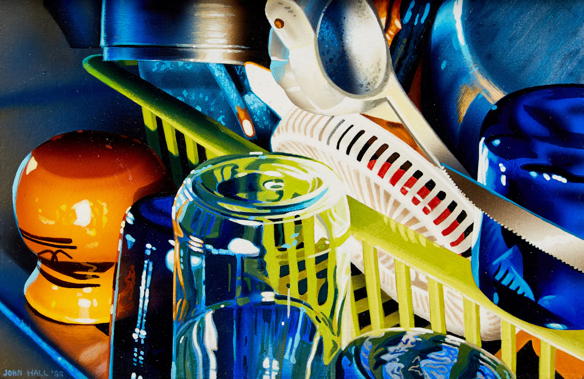 John Hall, Untitled Still Life: K1, acrylic on board, 1995
