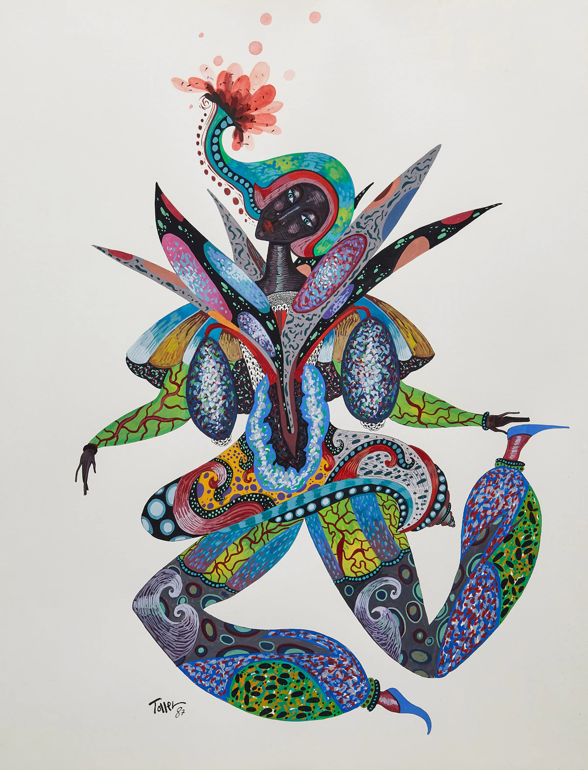 Toller Cranston, Untitled (Dancer), mixed media, 1987