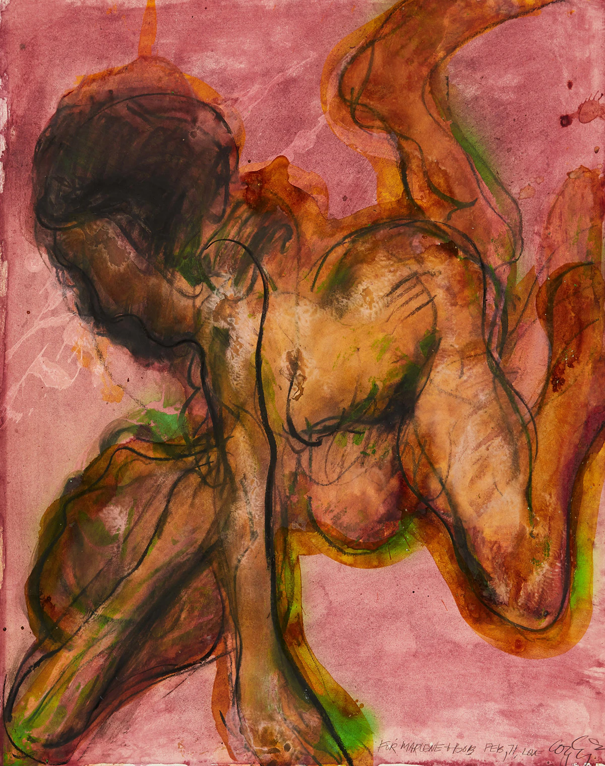 John Graham Coughtry, Untitled, ink and acrylic, 1971