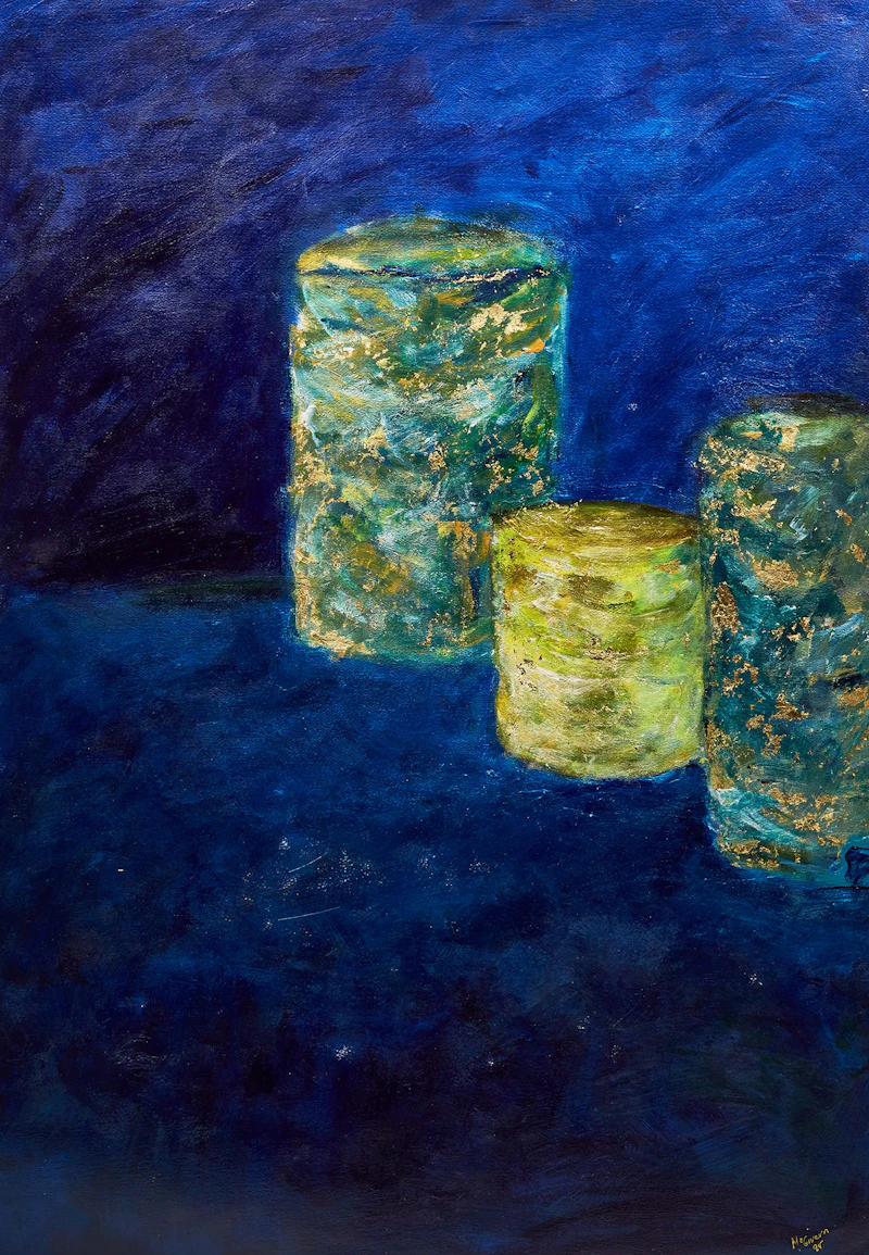 Steamers #2, Blue (China Series) by Barbara McGivern