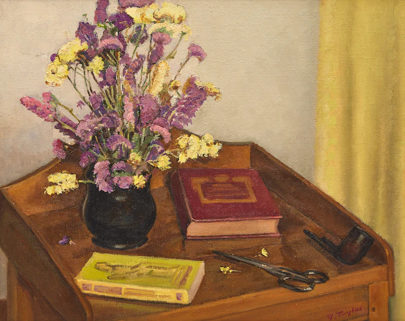 Still Life with Strawflowers by Frederick Bourchier Taylor