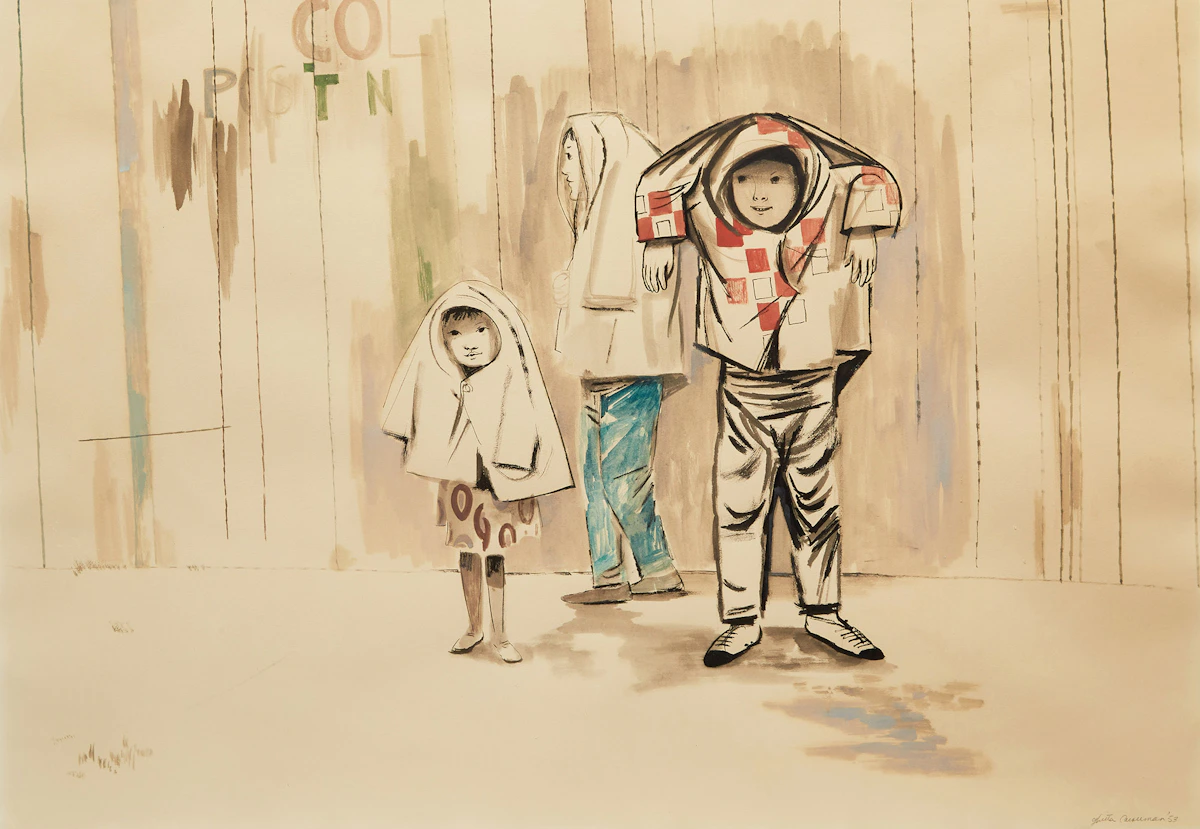 Ghitta Caiserman-Roth, In the Rain , mixed media, 1953