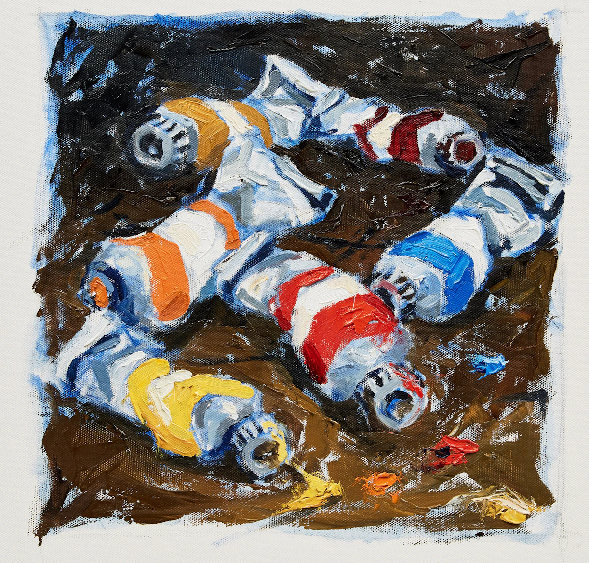 Hugh McKenzie, Untitled, Still Life of Paint Tubes, oil on canvas