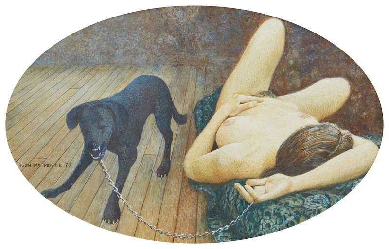 Nude Girl with Dog by Hugh McKenzie