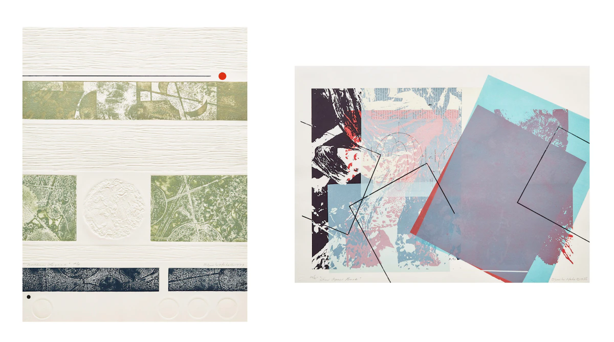 Sheila Maki, Northern Legend; An Open Book , etching and embossing; silkscreen, 1979; 1986