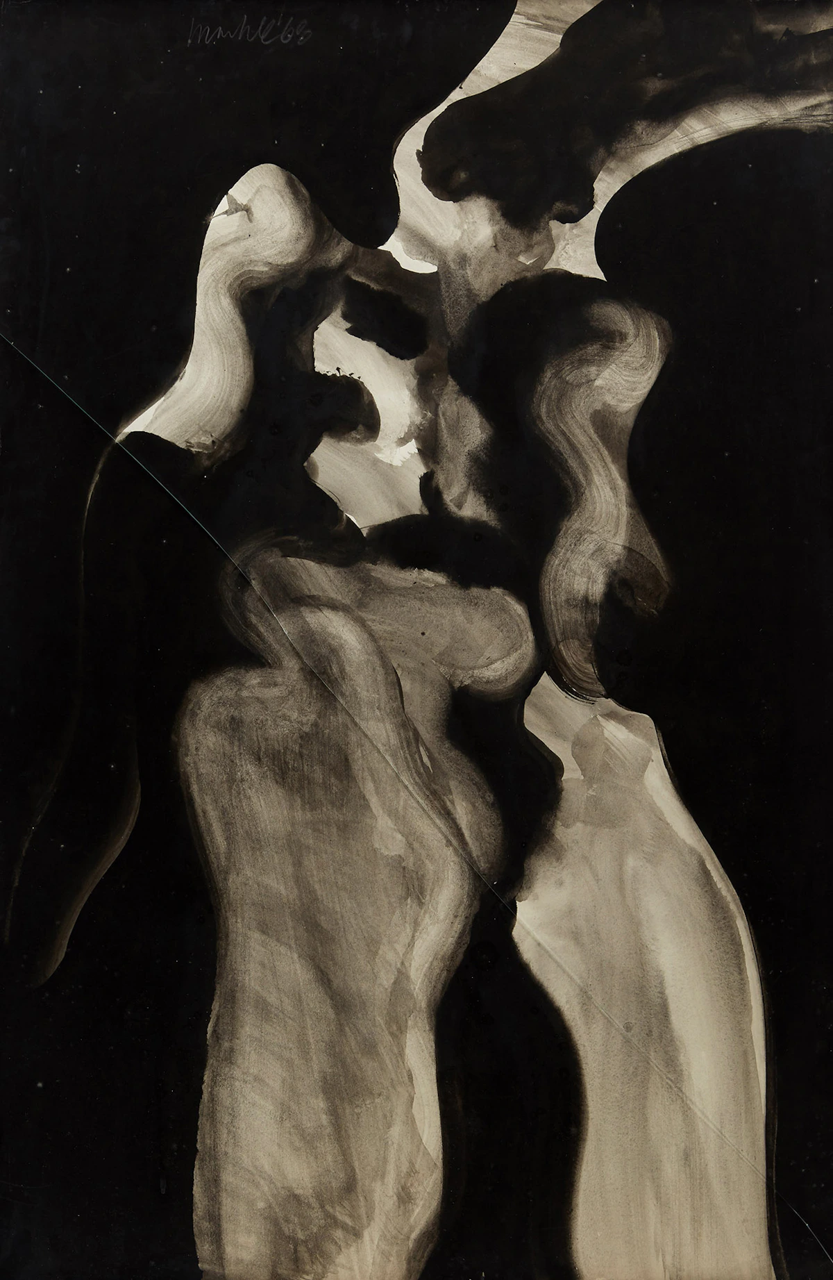 Robert Markle, Untitled (Pale Blue Marlene), tempera on paper, 1968