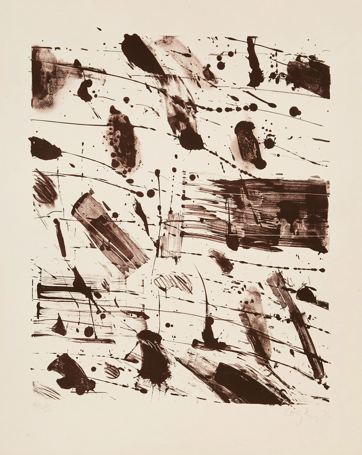 John Graham Coughtry, Untitled Abstractions, 3 lithographs, 1973