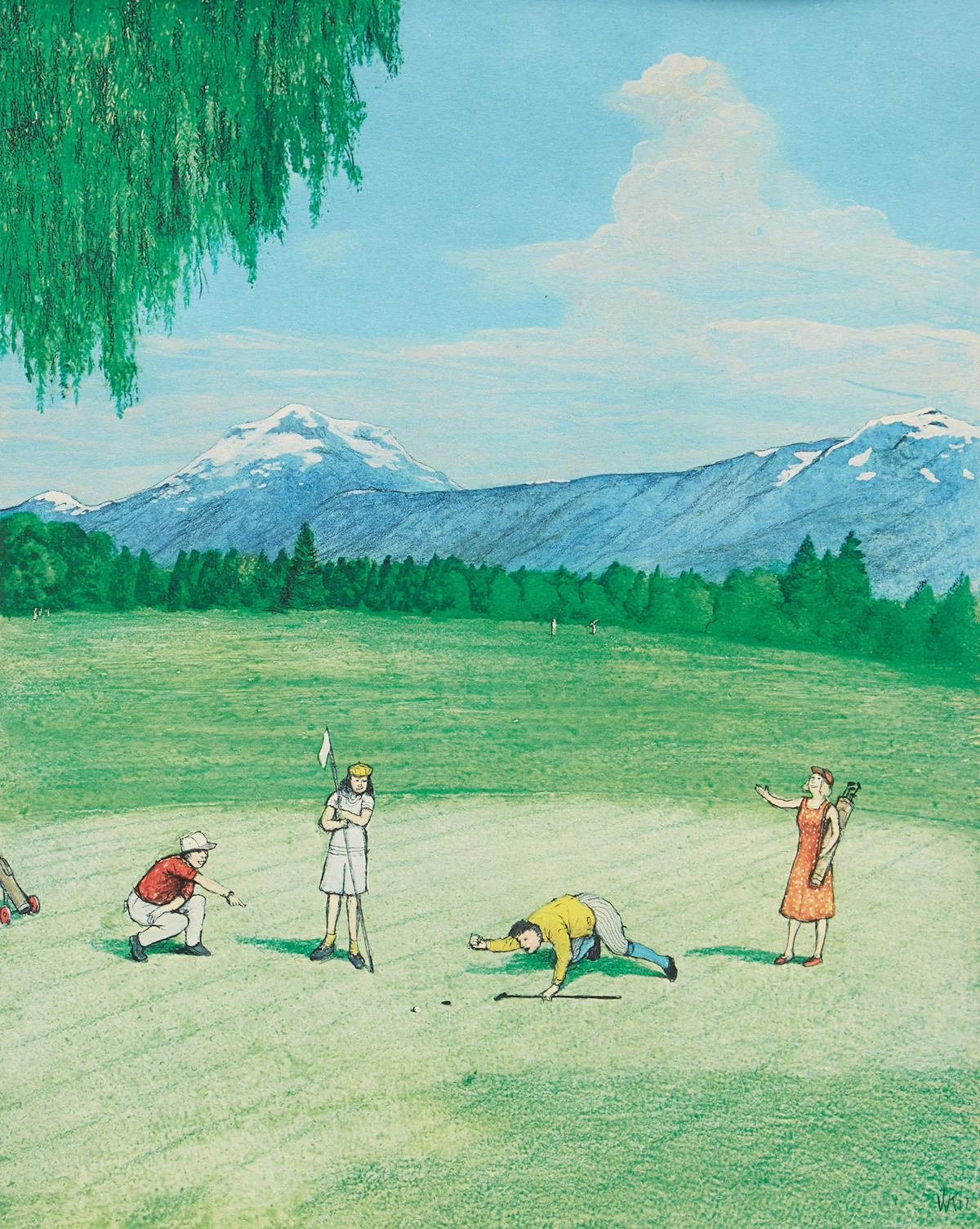 William Kurelek, The Last Putt, colour photolithograph