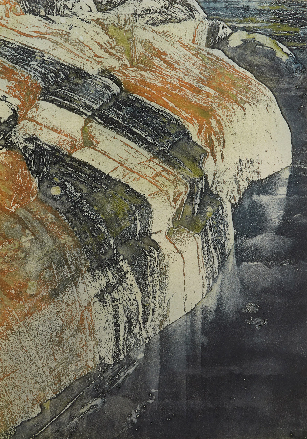 Edward John Bartram, Island Edge, Precambrian Shield Series, etching in colours, 1978
