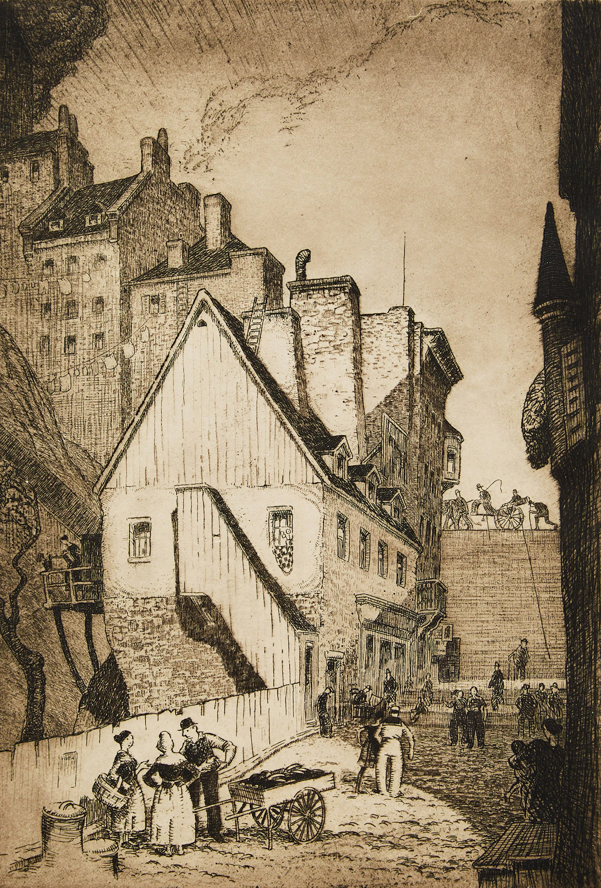 Stanley Francis Turner, Lower Town, Quebec, etching