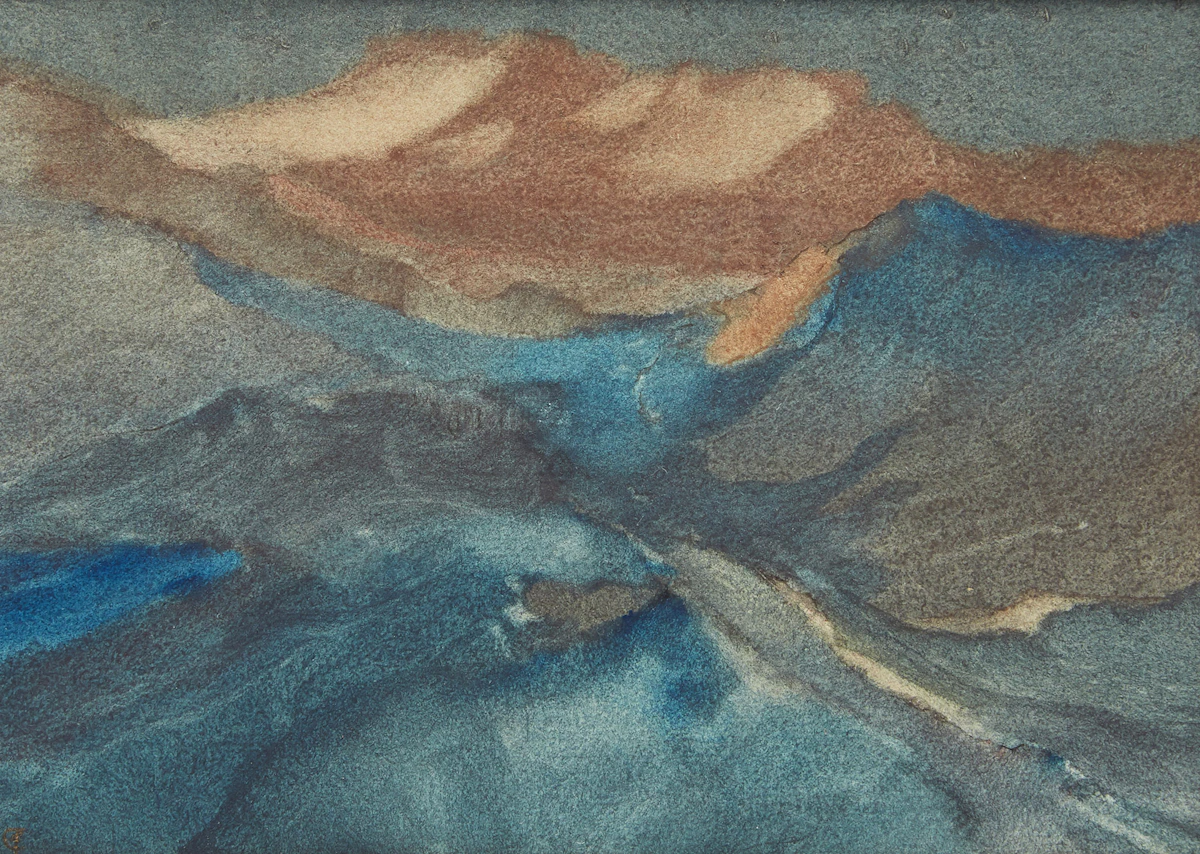 Charles John Collings, Mountain Trail, B.C., watercolour