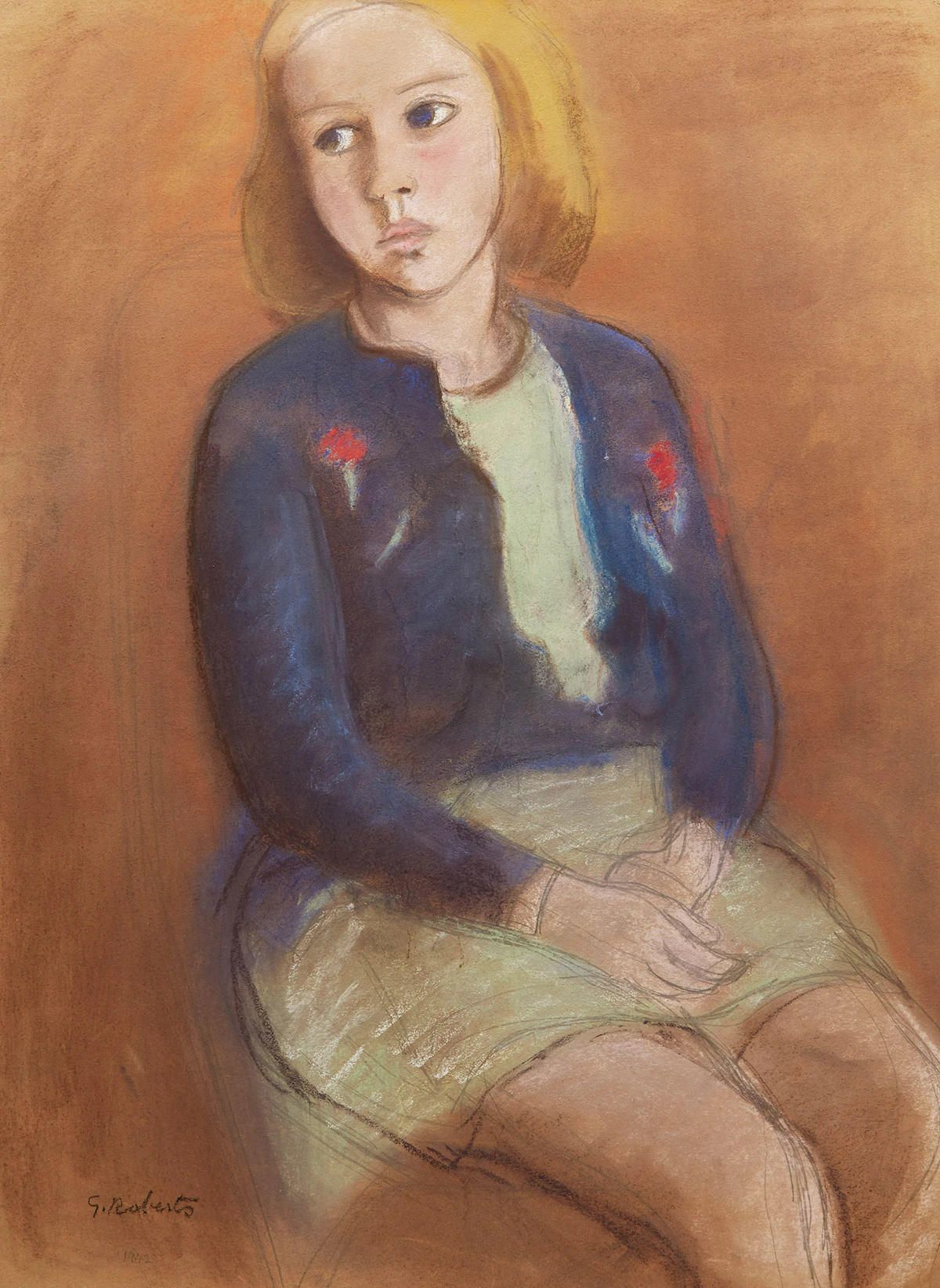 William Goodridge Roberts, Young Girl, pastel, 1942