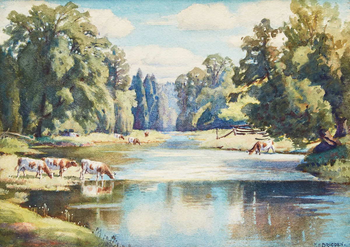 Frederick Henry Brigden, Untitled Landscape, watercolour on paper
