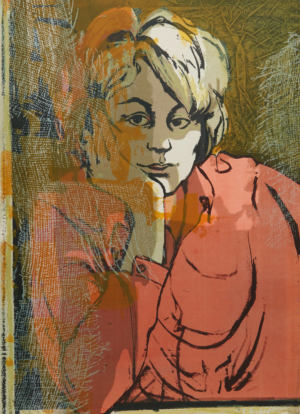 Anne Meredith Barry, The Woman in the Window, colour serigraph, 1971