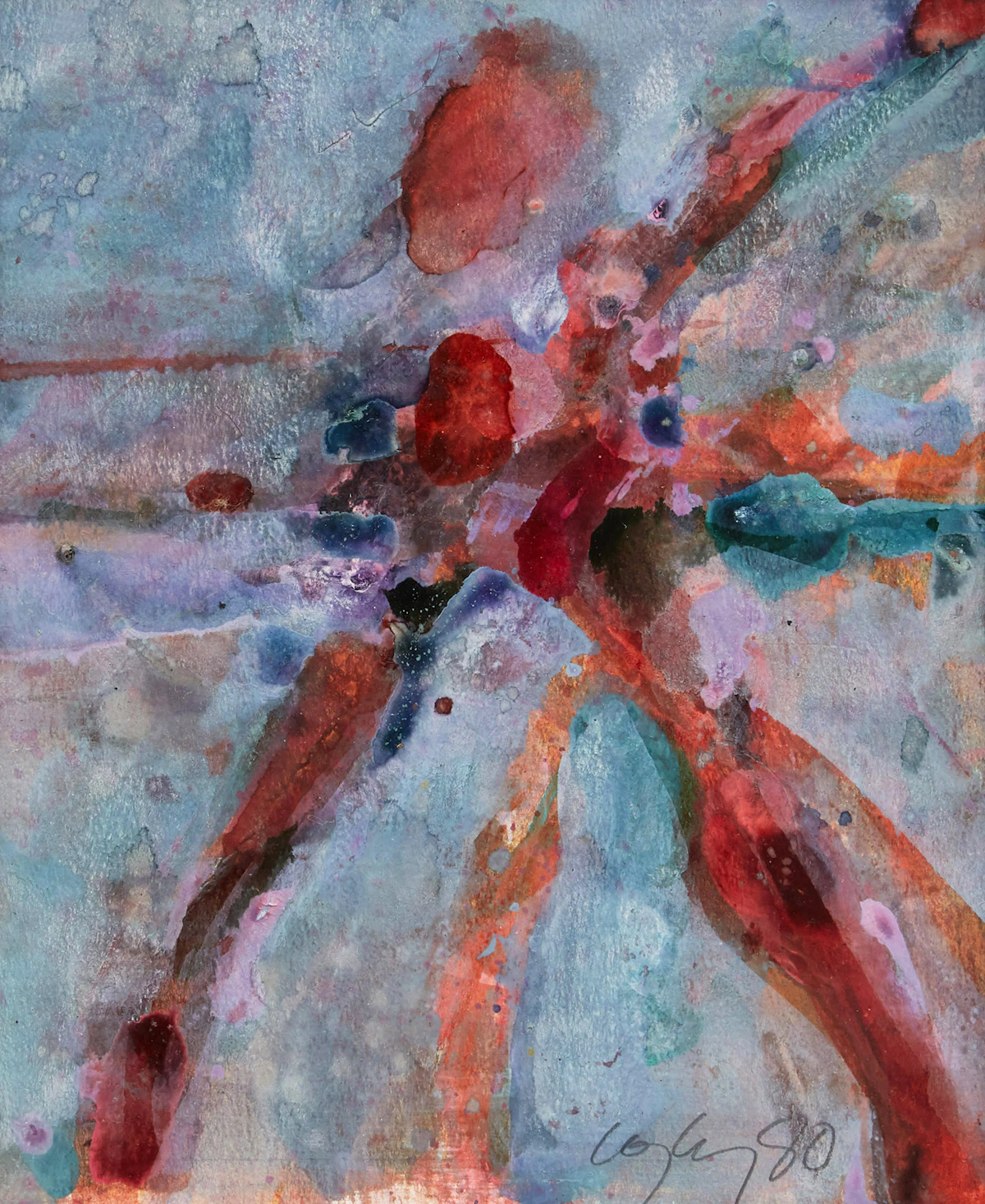 John Graham Coughtry, Sonada Variations #33, watercolour, 1980
