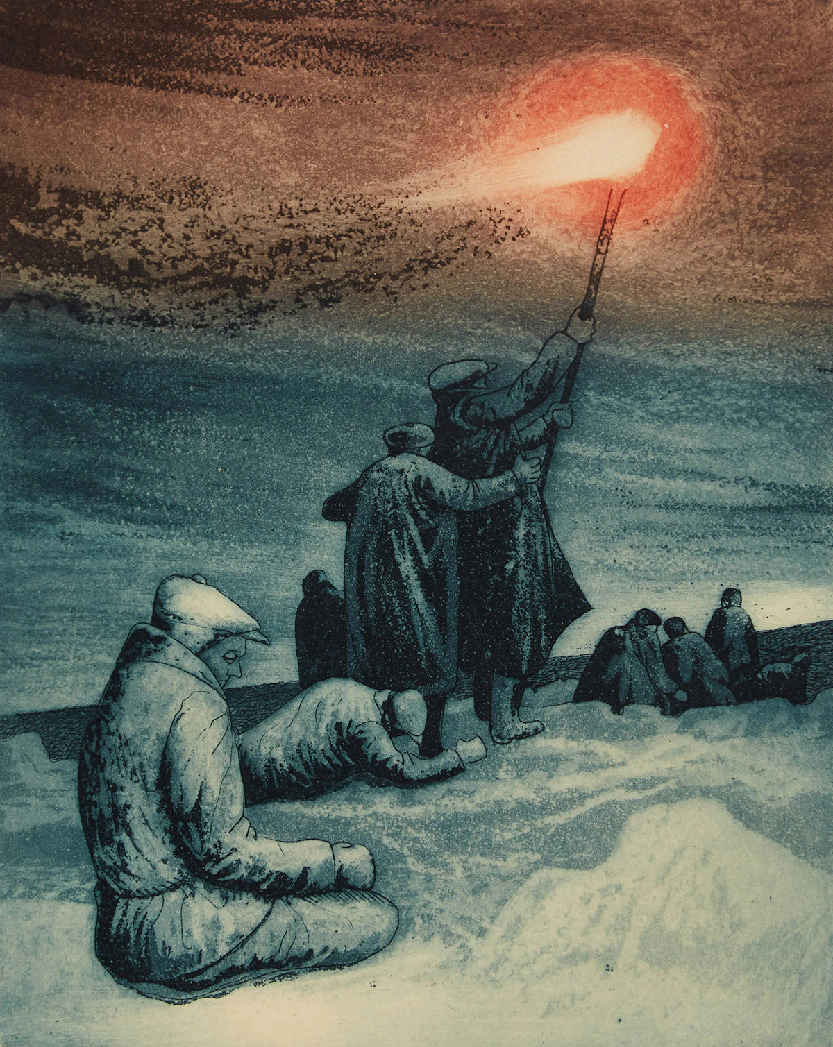 David Lloyd Blackwood, Lost Party, etching, 1972