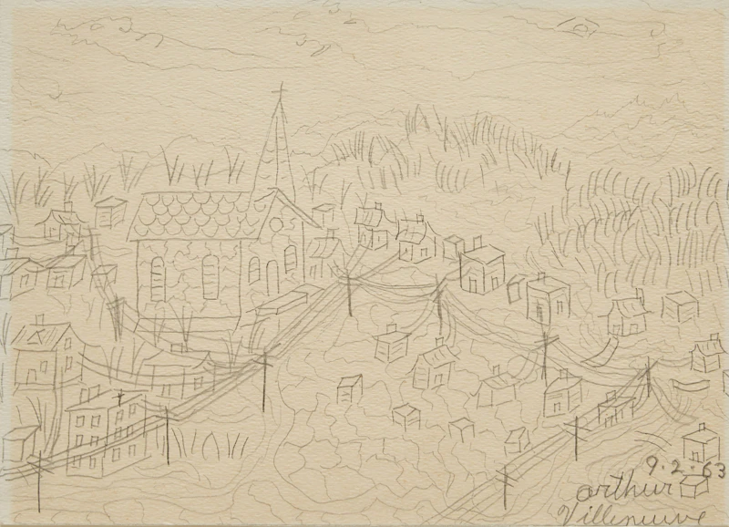 Sketch of a Village by Arthur Villeneuve