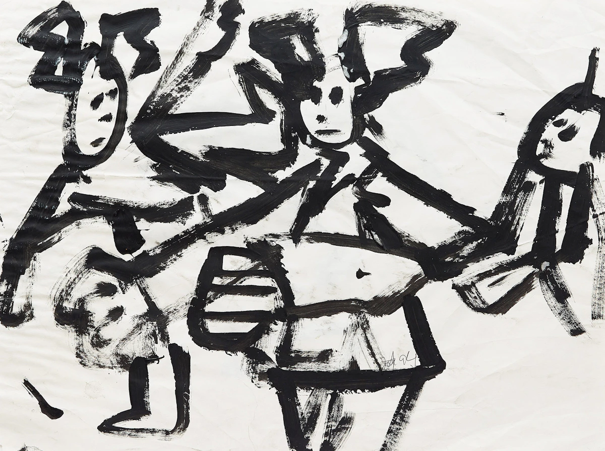 John Scott, Three Figures, ink on paper, 1994