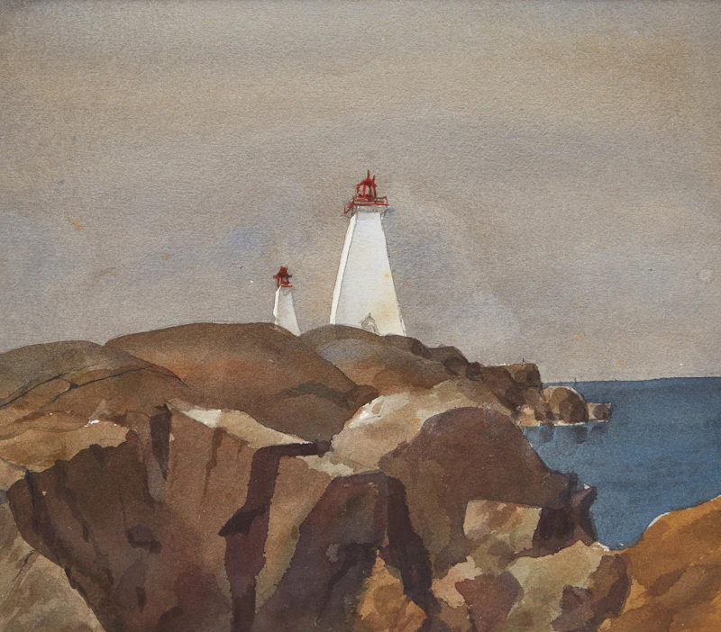 The Bustard Island Light by Walter Hawley Yarwood