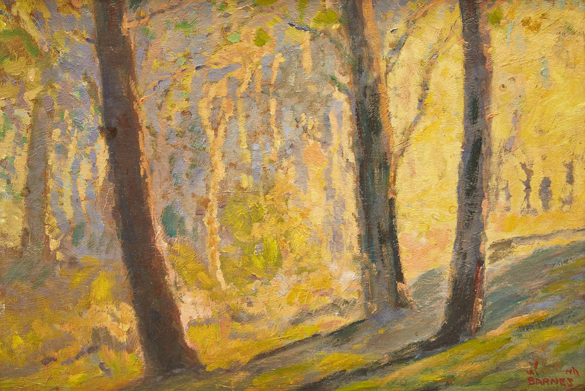 Wilfred Molson Barnes, The Three Trees; New England Countryside, 2 oils on board, undated; 1921
